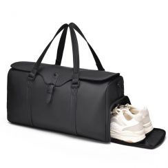 7 Pcs Mens Large Capacity PU Duffel Bag with Shoes Compartment