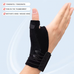 12 Pcs Plastic Splint Inserted Compression Adjustable Wrist Thumb Brace with Lace